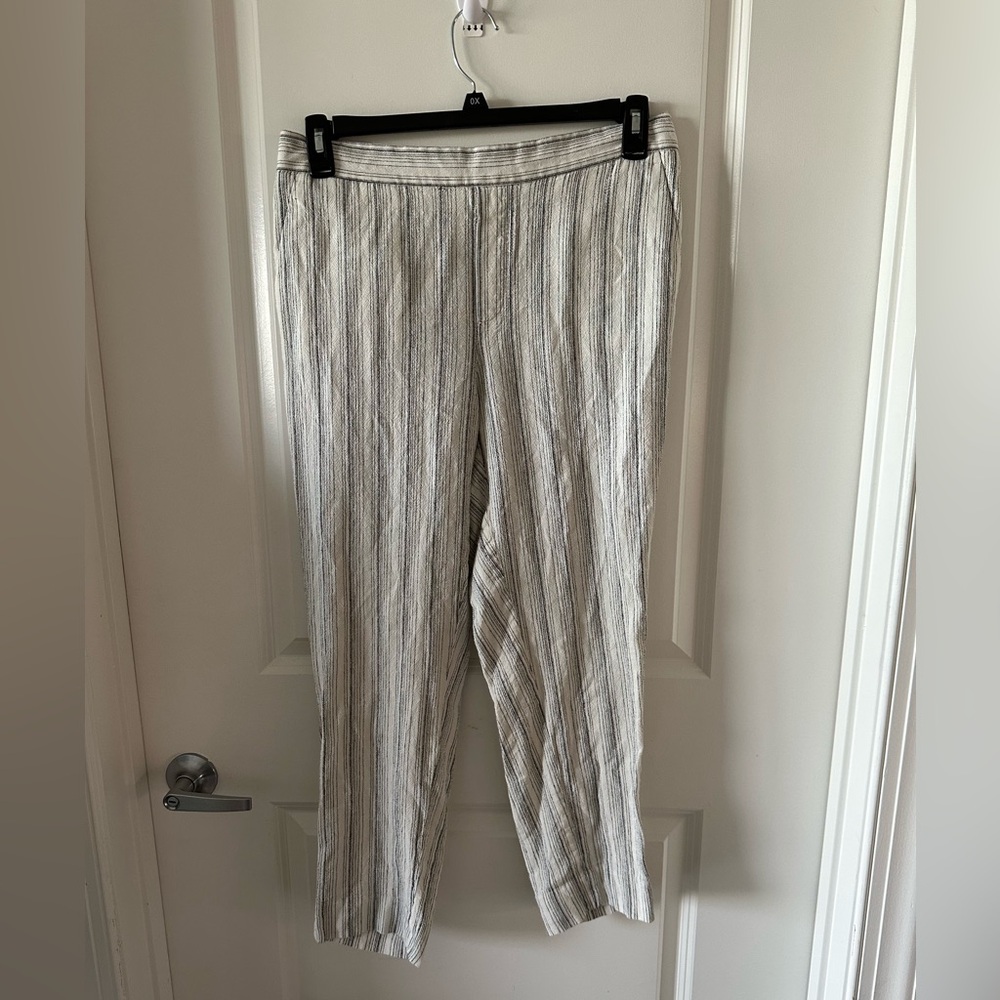 Banana Republic Hayden Striped Linen Pants Sz 10
